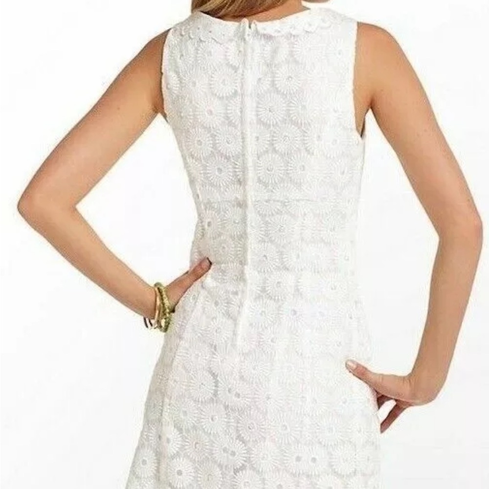 Lilly Pulitzer Nicci dress-14 Resort white-pinwheel organza - Picture 3 of 16